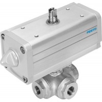 Кран с приводом Festo VZBA-11/4-GGG-63-32L-F0405-V4V4T-PS53-R-90-4-C